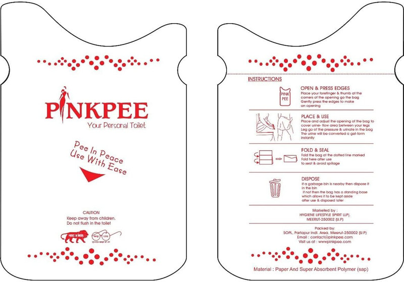 Pinkpee Pink pee urination bag Disposable Female Urination Device(Pink, Pack of 1)