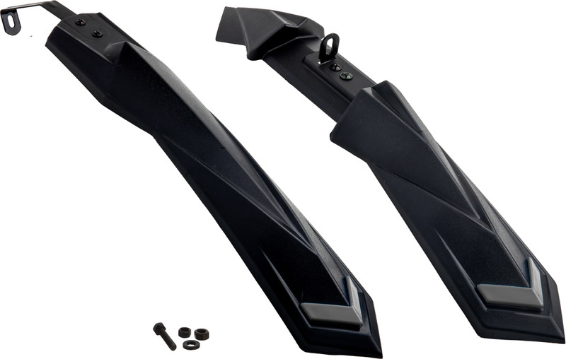 Dark Horse Bicycle MX2 Mudguard Fits 24",26", In Built Carrier Cycles, NEW Metal Clip Model Clip-on Front & Rear Fender(Grey)