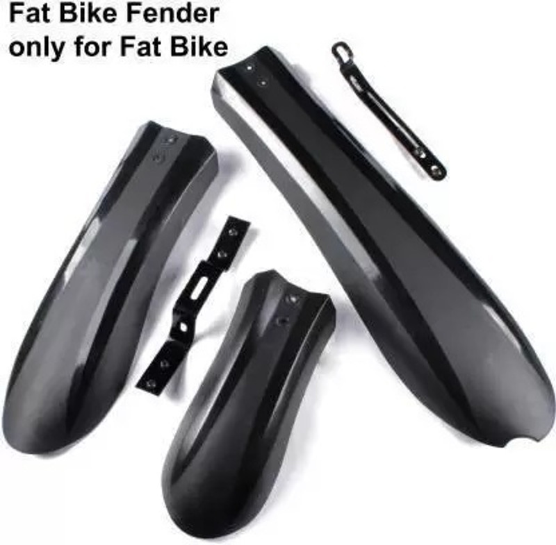 DSTECHBAR MTB Fat Bicycle Mudguard PVC fat bike Full Length Front & Rear Fender (Black) Full Length Front & Rear Fender(Black)