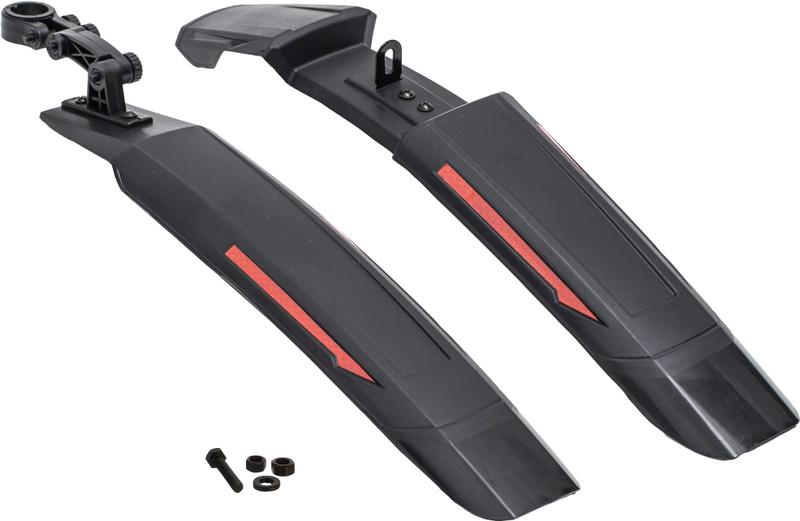 Dark Horse Bicycle COBRA REFLECTIVE Mudguard, Fits 24", 26" Cycles, NEW METAL CLIP Model Clip-on Front & Rear Fender(Red)