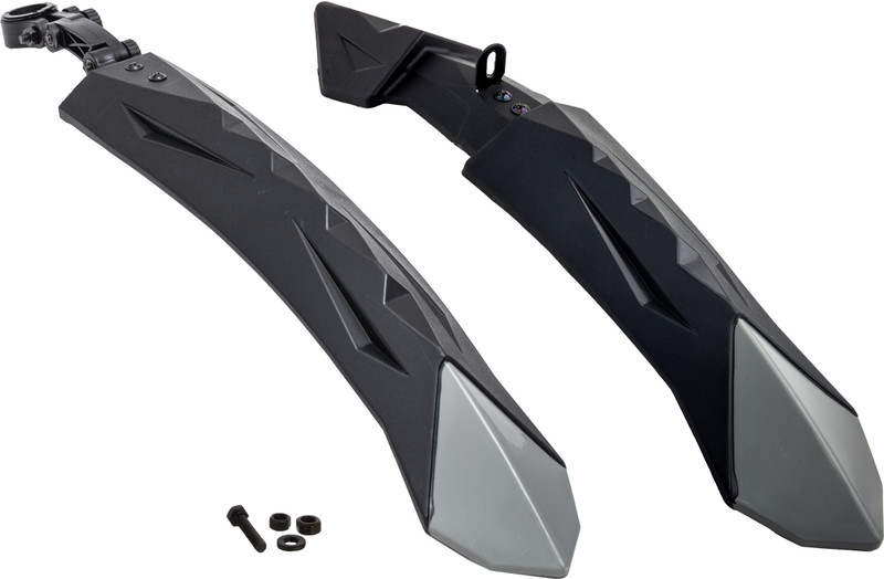 Dark Horse Bicycle MX2 Mudguard Fits 24", 26", V- Brake, MTB & ATB Cycles, NEW Clamp Model Clip-on Front & Rear Fender(Black)