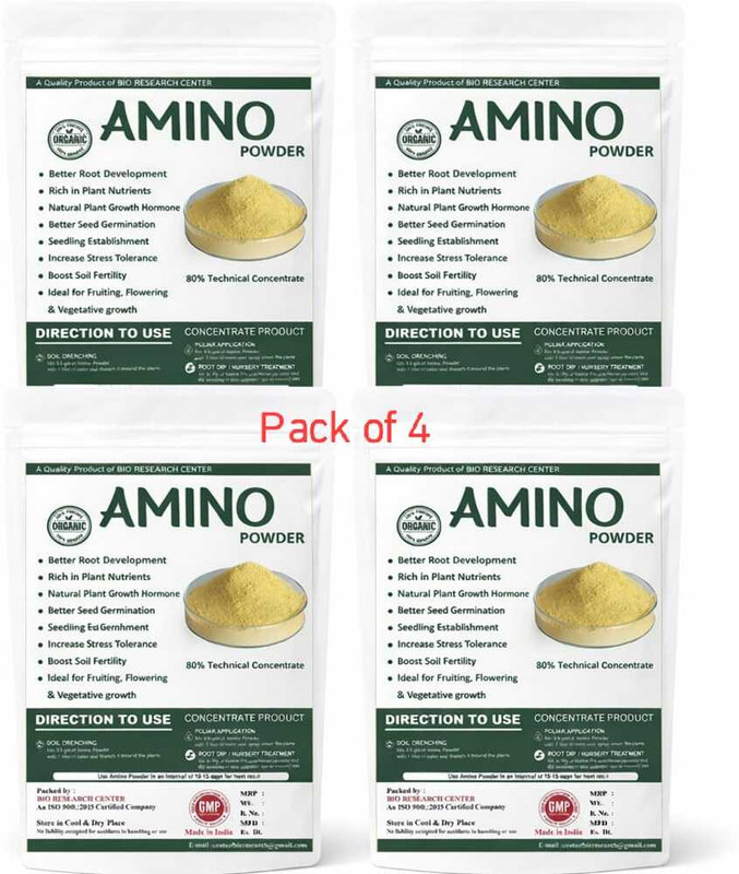 Bio Research Center AMINO 80% Tech Powder Crop Booster for Enhanced Growth Yield & Stress Organic Fertilizer(1.5 kg)