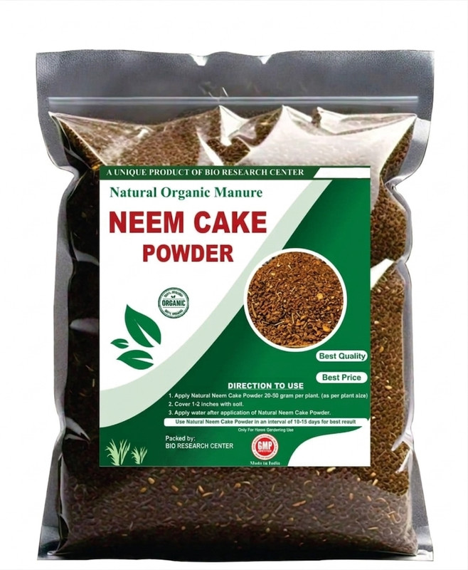 Bio Research Center Natural Neem Cake Powder | Organic Plant Manure for Home Gardening Organic Fertilizer(5 kg)