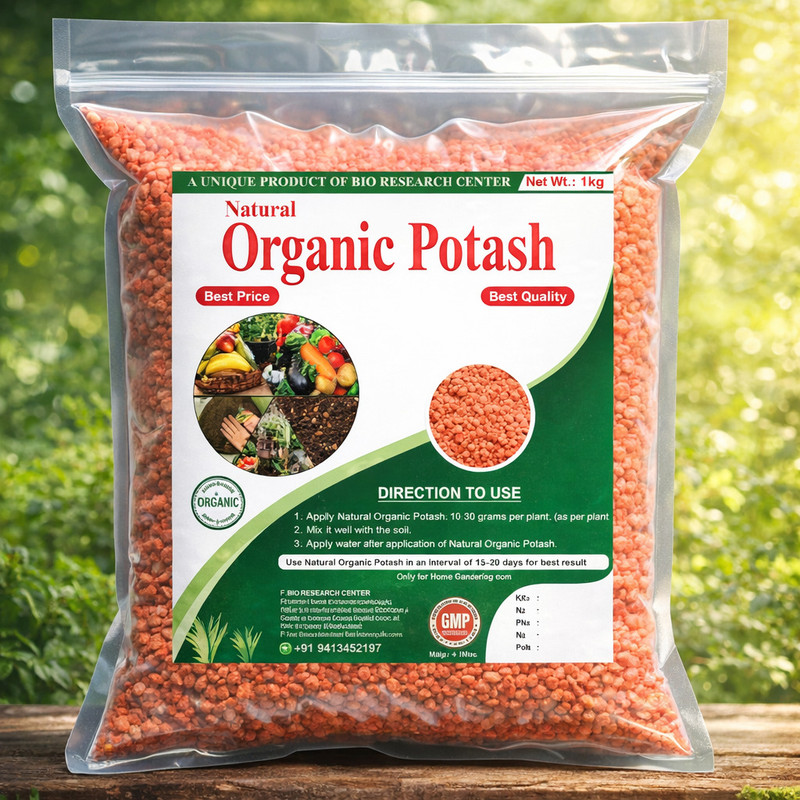 Bio Research Center Organic Potash for Gardening | Plant Growth Enhancer, Flowering Booster Organic Fertilizer(1 kg)