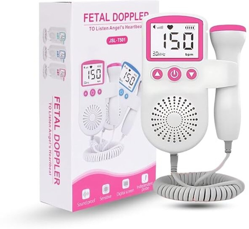 SWADESI BY MCP Fetal Doppler Baby Heart Rate Detection Monitoring Machine with in-Built Speaker Pink Fetal Doppler