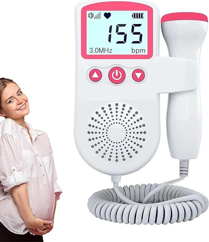 HEALBIRD Portable Fetal Doppler Heartbeat Monitor with in Built Speaker for Home Use Pink Fetal Doppler