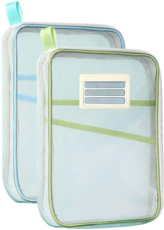 whitezonee Document Bag with Zipper Light Transparent Mesh File Bag(Multicolor)