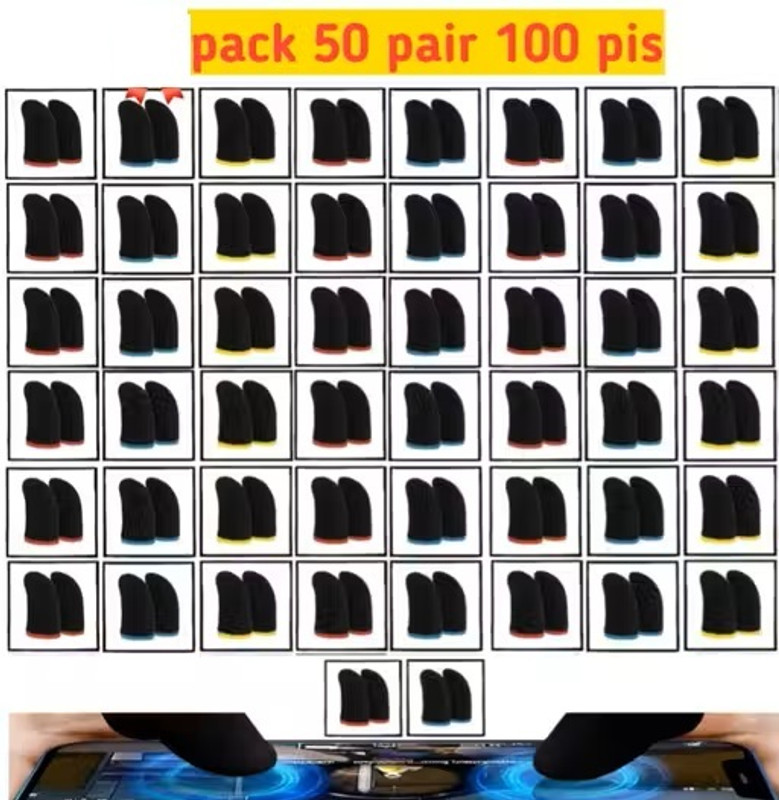 GUOi PUBG Mobile Gaming Finger Sleeve, for | BGMI | COD | Free Fire | ( 50 Pair ) Finger Sleeve(Pack of 100)