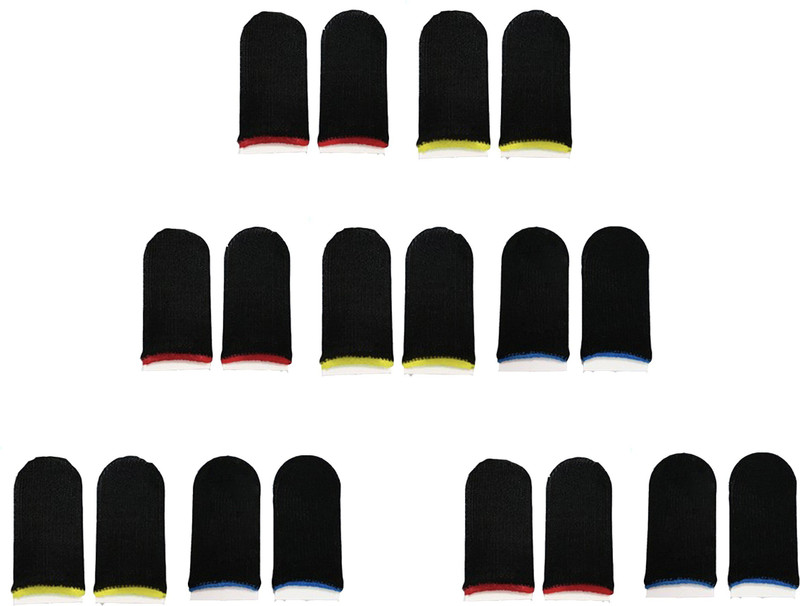HouseOfCommon Mobile Phone Gaming Anti-Sweat Breathable Hand| ( Pack of 04 Pair ) Mix Colour Finger Sleeve(Pack of 8)