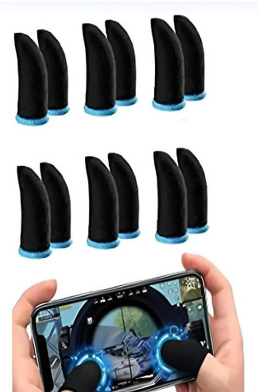 EcomAbhi Best Quality Finger Sleeves For Mobile Gaming BGMI , FREE FIRE Finger Sleeve(Pack of 6)
