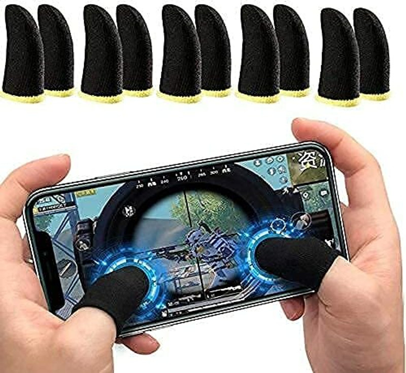 Hemito PUBG_GAMING_SLEEVEBlue Ring Finger Sleeves (Each Color 10 Pair) Finger Sleeve(Pack of 20)