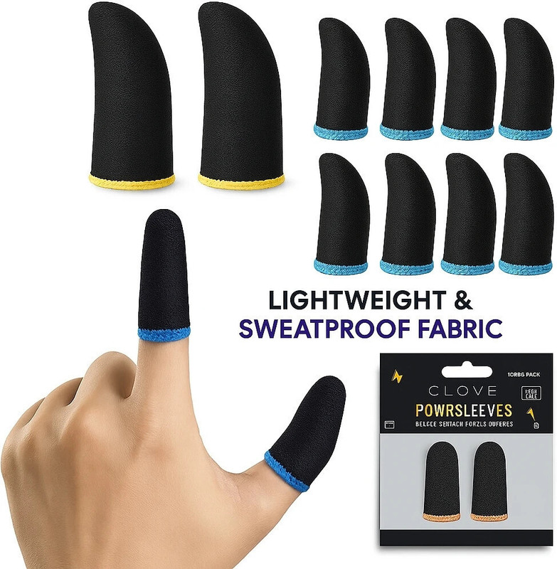 GamersGrip Sweatproof Gaming Finger Covers | Mobile Thumb Sleeves for Smooth Control-5 PAIR Finger Sleeve(Pack of 10)