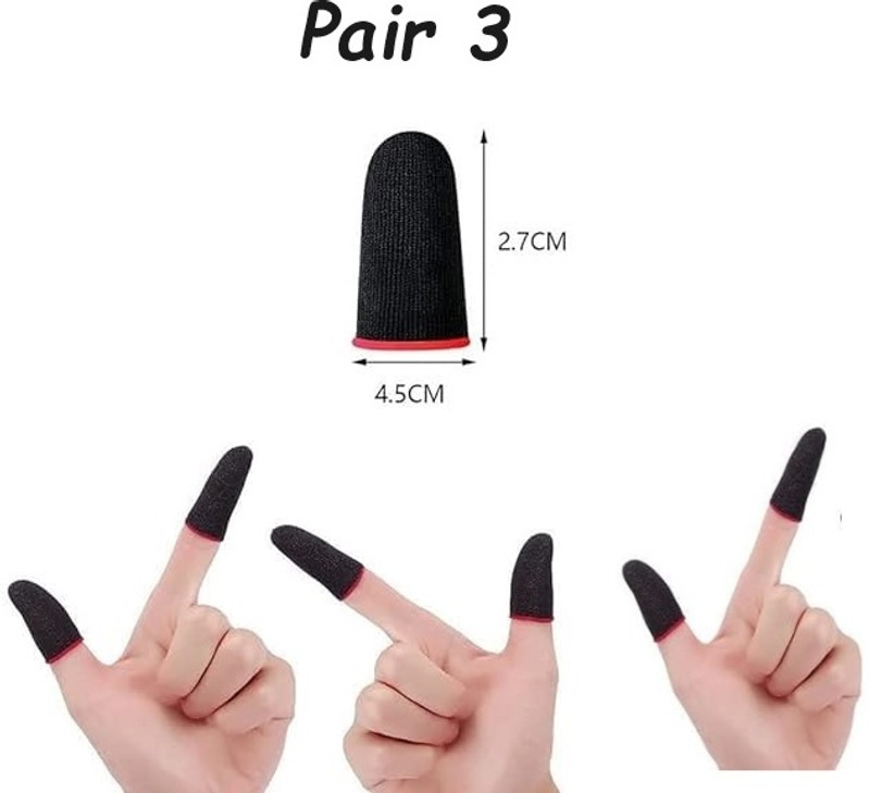 AquaBloom Pubg Finger sleeve Pair 3 Finger Sleeve(Pack of 6)