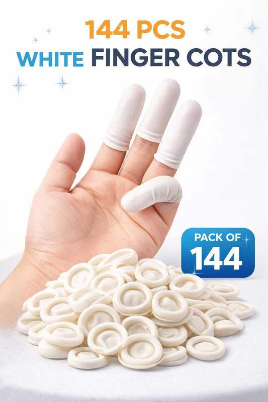 KRIKISH ESD Cots Latex Safety Glove Finger Sleeve(Pack of 144)