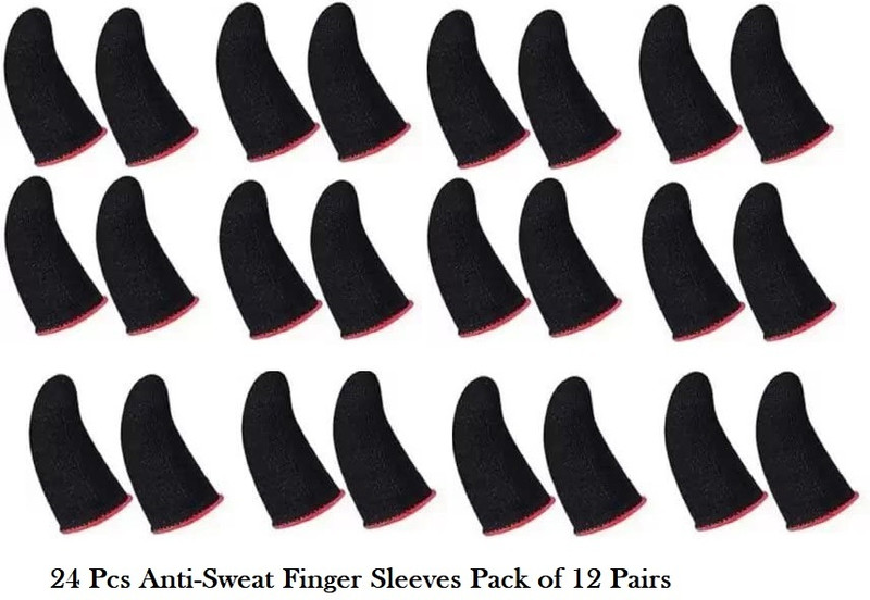 YSTIFYRA Anti-Sweat Finger Sleeves PubG Sleeve Press Trigger Game Controller 24 Pcs Red Finger Sleeve(Pack of 12)