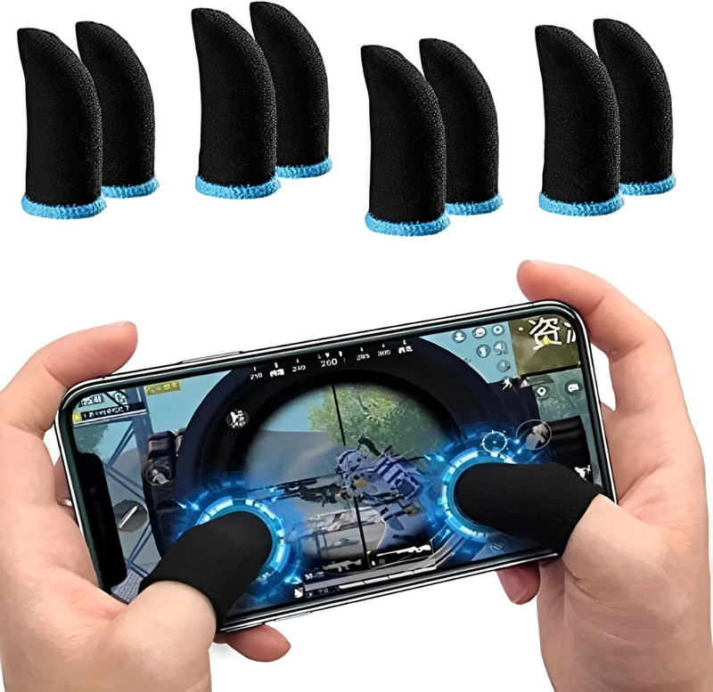 DPrime PUBG Anti-Slip Thumb Sleeve Pack Of 4 Pair Blue Finger Sleeve(Pack of 8)