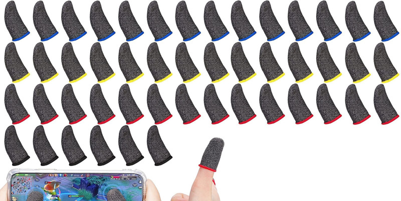 HouseOfCommon Mobile Phone Gaming Pubg Finger Sleeve For all Mobile Gaming (Pair of 25) Finger Sleeve(Pack of 50)