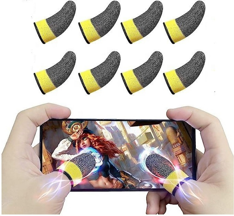 Jape Moisture-wicking Game Finger Sleeve Good Quality Touch-screen Fiber Game Sleeve Finger Sleeve(Pack of 8)