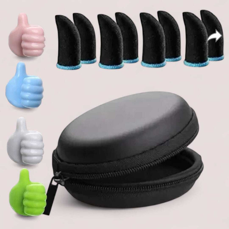 henx PUBG Finger Sleeves 4set, universal case+4thumb shape cable holder Finger Sleeve(Pack of 13)
