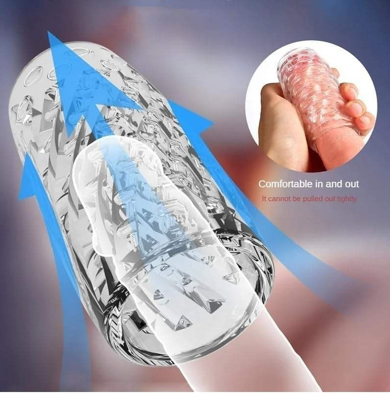 ADJD Transparent Crystal Real Textured Stroker Finger Sleeve(Pack of 1)