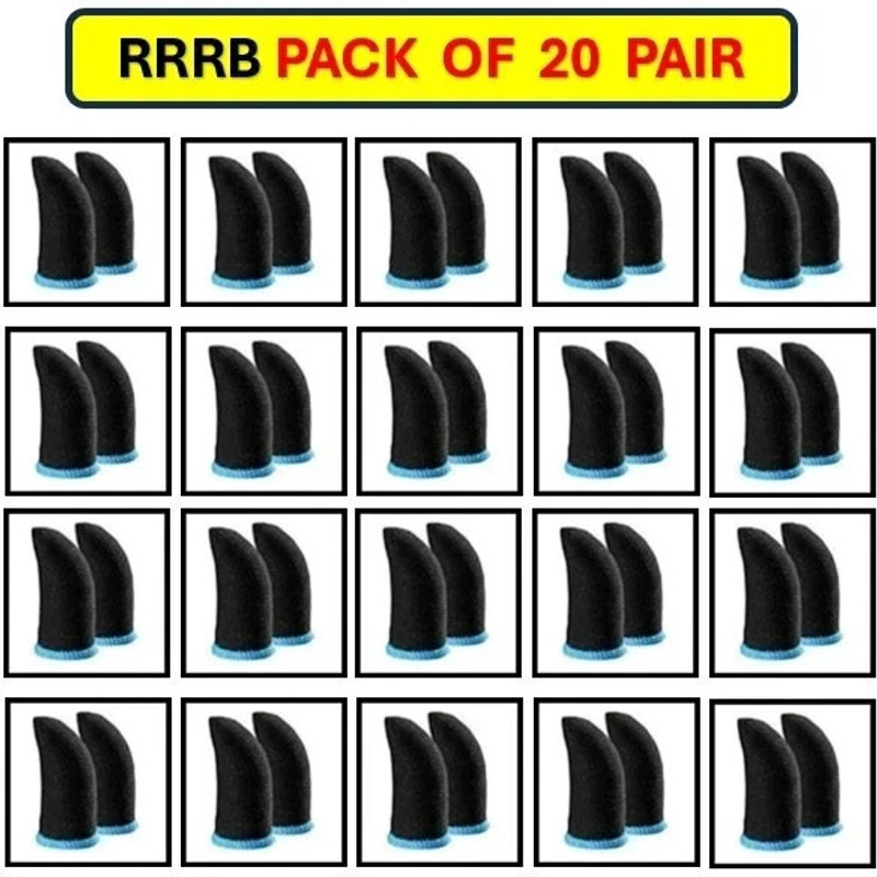 HouseOfCommon (10 Pair) Thumb & Finger Sleeve for Mobile Gaming with Super Conductive Finger Sleeve(Pack of 10)
