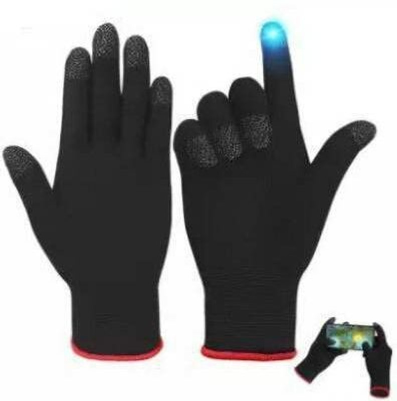 TECHGEAR PUBG FREE FIRE Gloves for Mobile (1 Pair) Gaming Accessory Kit(M Black)