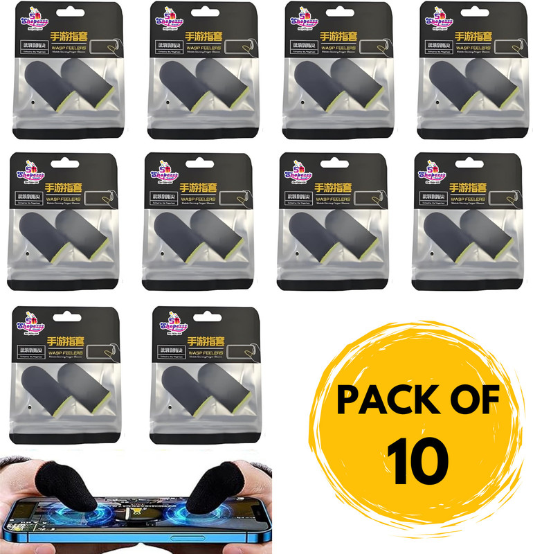 Shopezzz Bazaar Mobile Gamer (Anti Slip, Sweat Proof) 10 Pairs Touch Screen Finger Sleeve(Pack of 10)
