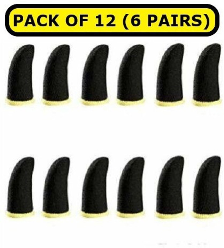 KeepMeSafe 6 Pairs Finger Sleeves Black Color for Gaming Finger Sleeve(Pack of 12)