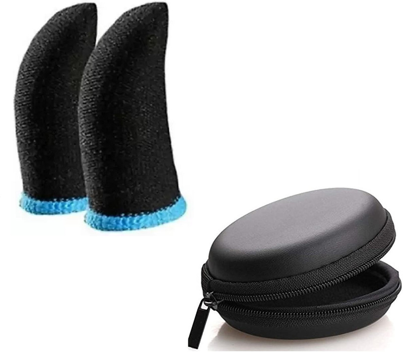 YDOXTON Thumb Sleeve With Earphone Pouch for pubg,Call of duty & all gaming Finger Sleeve(Pack of 2)