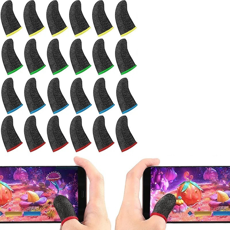 Jape Anti-Sweat Fingertips Touch Screen Finger Gaming Finger Sleeve for Phone Gamer Finger Sleeve(Pack of 24)