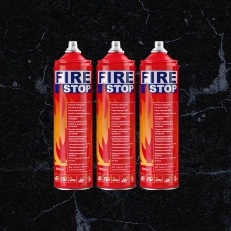 DETECT Fire Stop Kitchen Electrical and Gas Safety Spray Pack of 3 for Home Use Fire Extinguisher Mount(0.5 kg)