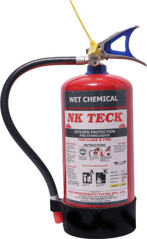 NK TECK Wet Chemical Fire Extinguisher, Class-K Type For Kitchen Protection Fire Extinguisher Mount(4 kg)