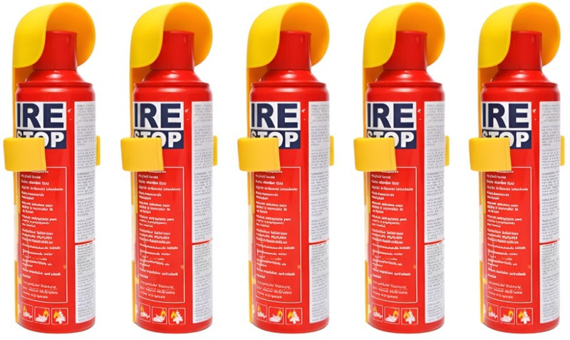 DETECT Fire Stop Kitchen Ready Fire Safety Spray Pack of 5 Portable Fire Extinguisher Mount(0.5 kg)