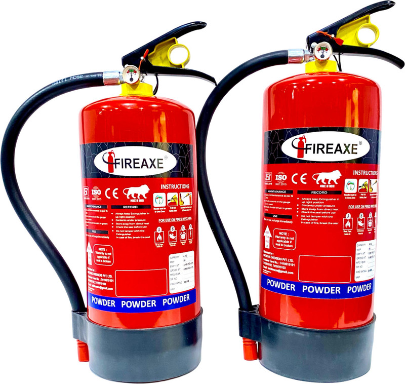 datrading Fire Extinguisher 6 KG ABC Type (Pack of 2) | Multipurpose Fire| ISI Certified | Fire Extinguisher Mount(6 kg)