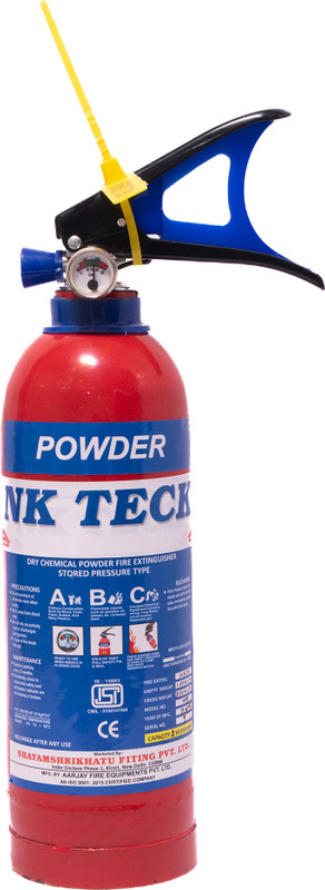 NK TECK ABC Dry Powder Type Fire Extinguisher Stored Pressure Type for Home, Office Fire Extinguisher Mount(1 kg)