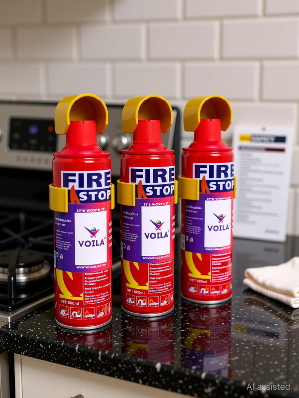 play run ™ Aluminium 500 ml Fire Extinguisher Spray with Stand Fire Extinguisher Mount Fire Extinguisher Mount(0.5 kg)