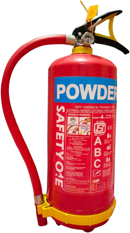SAFETY ONE ISI Marked 4 KG ABC Type Fire Extinguisher - MAP with Wall Mounting Hook Fire Extinguisher Mount(4 kg)
