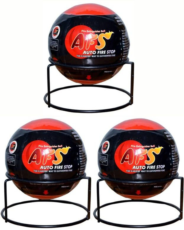 AFS Fire Extinguisher Ball/Self-Activating Extinguisher Ball with Stand pack of 3 Fire Extinguisher Mount(2 kg)
