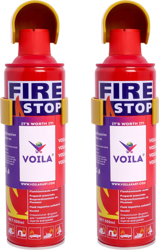 VOILA Aluminum 500ml Fire Extinguisher Spray for Kitchen Home Car Fire Extinguisher Mount(0.5 kg)