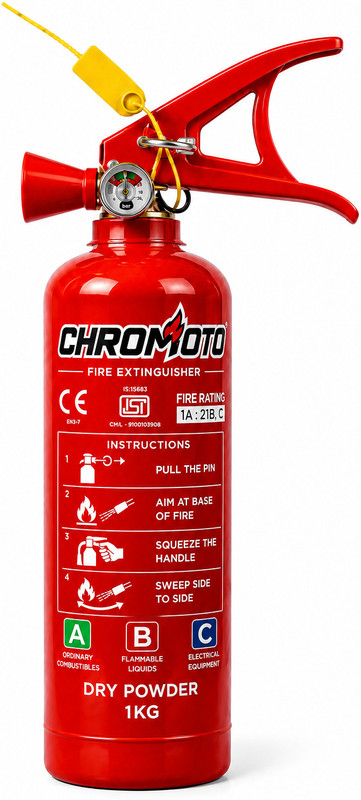 Chromoto Fire Extinguisher ABC Dry Powder for Home, Office & Car Quick Fire Safety 10Pcs Fire Extinguisher Mount(1 kg)