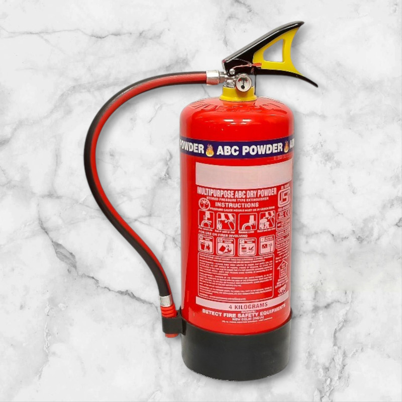 DETECT Portable 4 Kg ABC Fire Extinguisher ISI Certified for Vehicle & Kitchen Fire Extinguisher Mount(4 kg)
