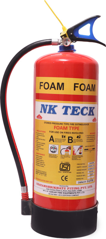 NK TECK Foam Types Fire Extinguisher 9KG (ISI Marked, ISO Certified and Approved) Fire Extinguisher Mount(9 kg)