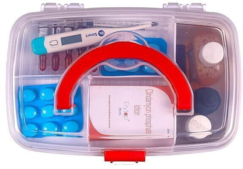 NEWSPARSH Hiyan Rectangular Medicine Box, Medical Box, First aid Box, Multi Purpose Box First Aid Kit(Home, Sports and Fitness, Vehicle, Workplace, Workplace)