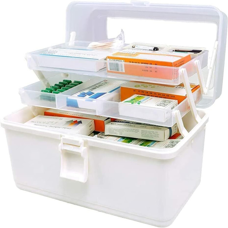 zvonko Multi-Layer Plastic 3-Layer Folding Medicine Box For Tool Box Storage Box Medicine Dispenser