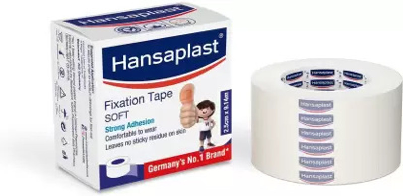 HANSAPLAST Fixation Tape, 12 pieces (2.5 cm x 9.14 cm) First Aid Tape(Pack of 1)