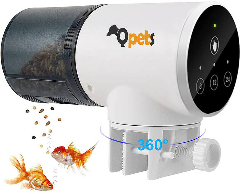 Qpets Food Fish Tank Accessories Aquarium Auto Feeder Fish for Marine Aquariums Digital Automatic and Manual Fish Feeder(500 g)