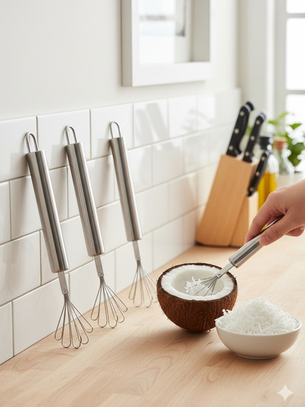 Ramkuwar Stainless Steel Coconut Scraper Meat Removal Knife Multipurpose Kitchen Tool Fish Scaler