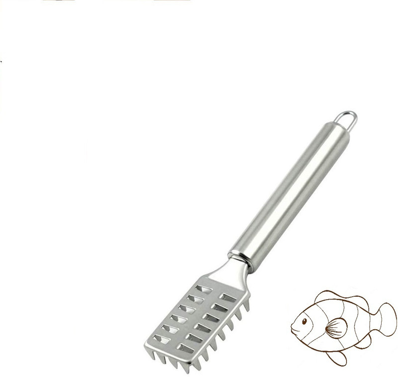BIZOLO Fish Scale Remover Scraper Stainless Steel Fish Cutting Tools Sawtooth Easily Fish Scaler(Pack of 2)
