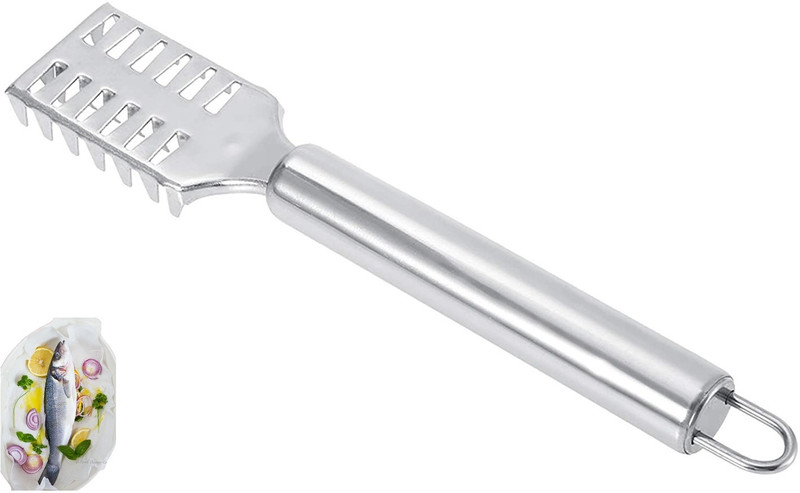 BIZOLO Steel Fish Scale Scraper,Fish Scaler Sawtooth Scale Descaler Scraper Cleaner Rox Fish Scaler(Pack of 1)