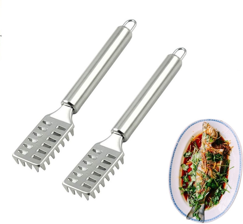 FIVANIO Stainless Steel Fish Scaler Remover Easily Remove Fish Scales,Fish Skin Scraper Fish Scaler(Pack of 1)